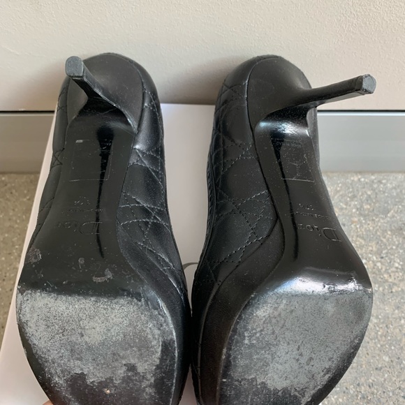 Dior Padlock Peep Toe black 37.5 EUC - Picture 3 of 6